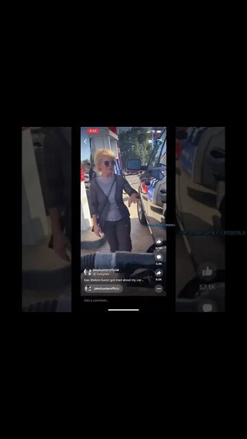 Old Karen gets upset over a man driving a gas guzzling truck.