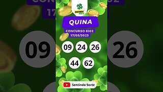 🍀 Resultado QUINA 6102 | Sentindo Sorte #shorts