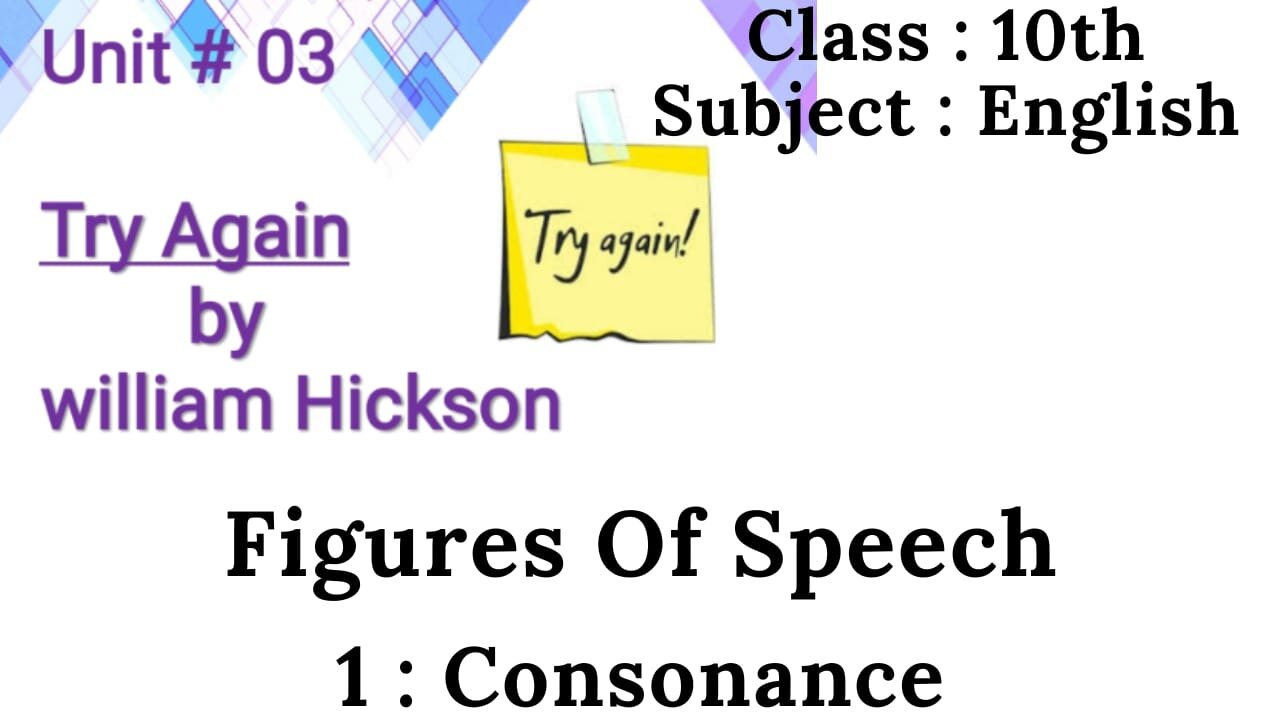 Try Again poem || W E Hickson Poetey || Figures of speech || Consonance