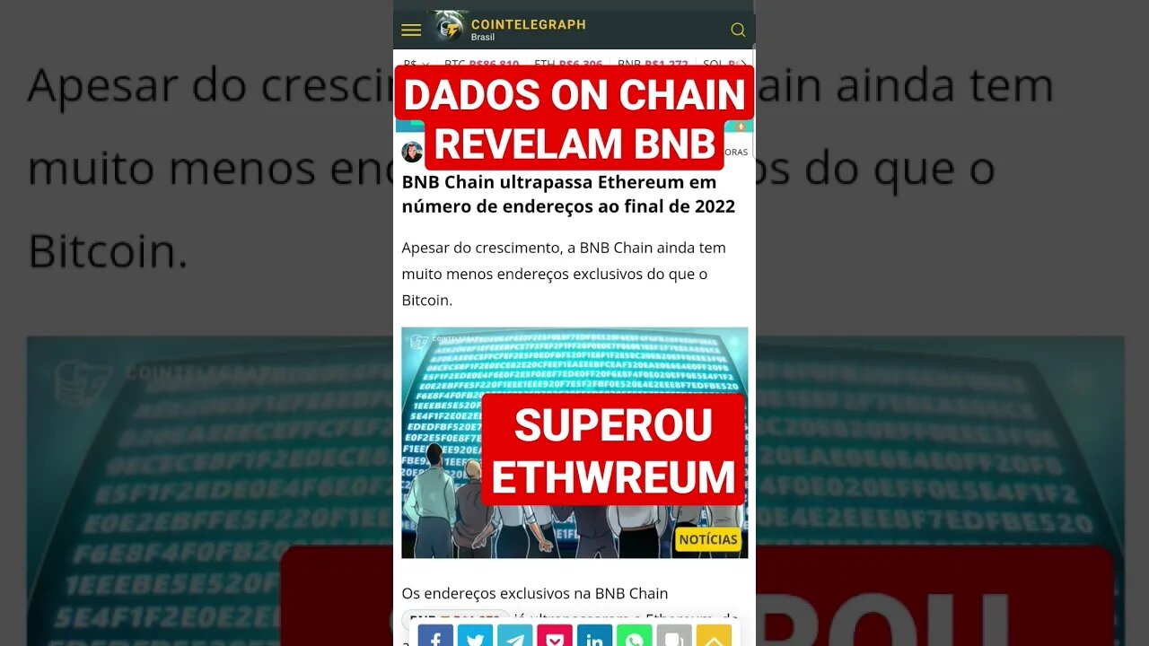 😱 BNB SUPERANDO A ETHEREUM E ISSO MESMO