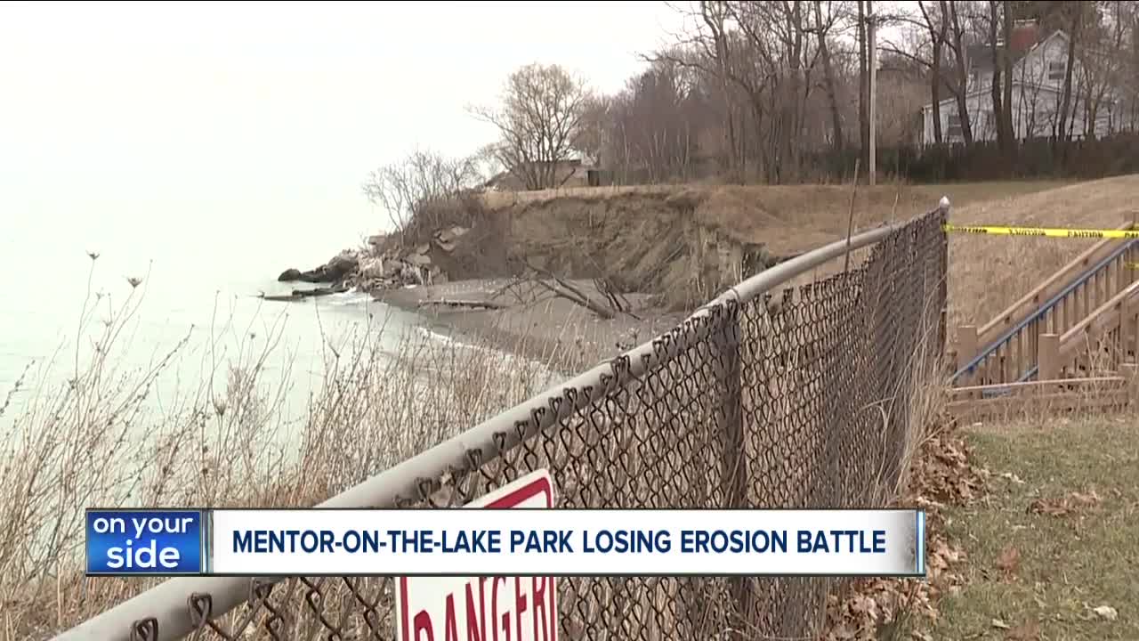 Accelerated erosion along Lake Erie prompts closure of park's overlook deck in Mentor-on-the-Lake