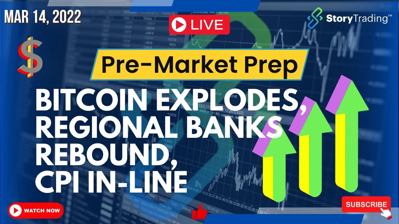 3/14/23 Pre-Market Prep: Bitcoin EXPLODES, Regional Banks Rebound, CPI in-line.