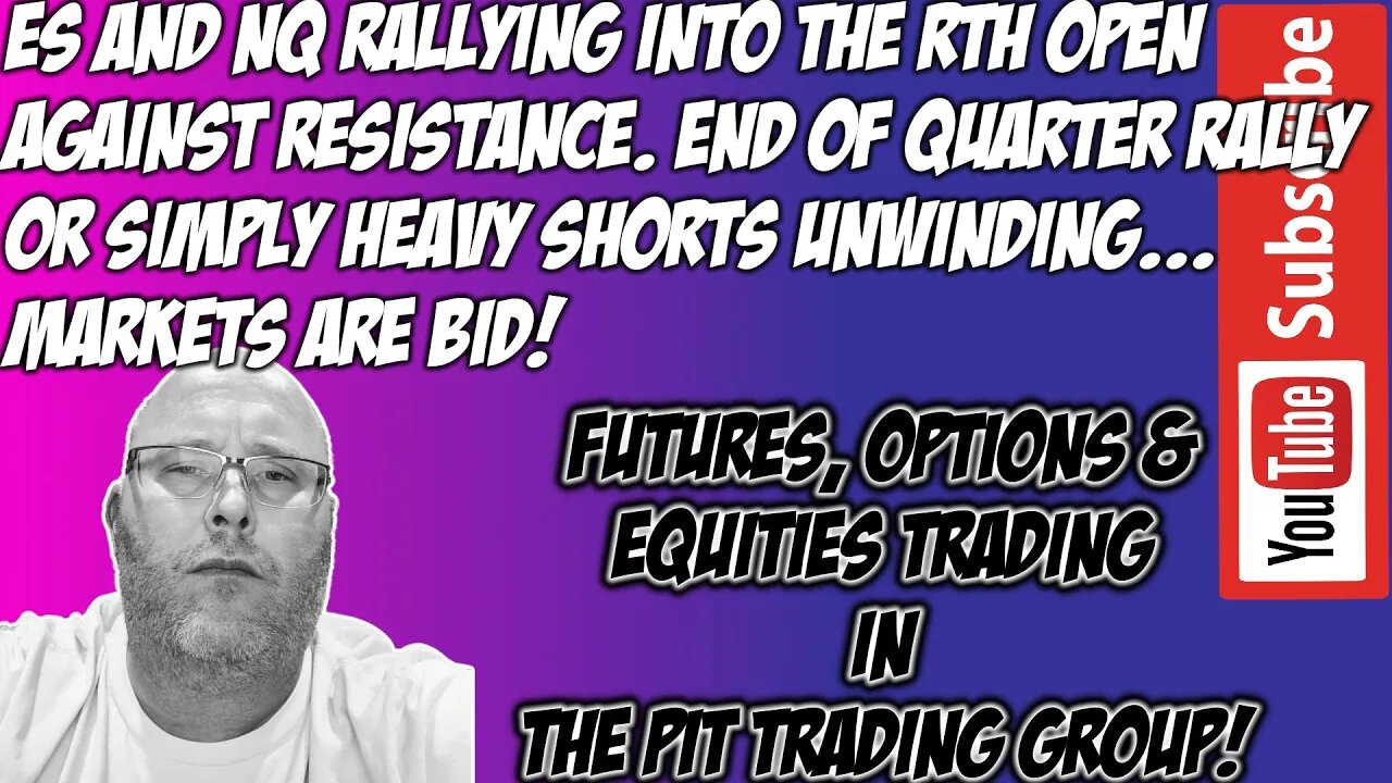 ES E-mini S&P500 & NQ NASDAQ 100 - RTH Futures Live Stream - The Pit Futures Trading