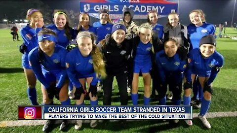 California soccer team stranded in Texas, players trying to make the best of the cold situation