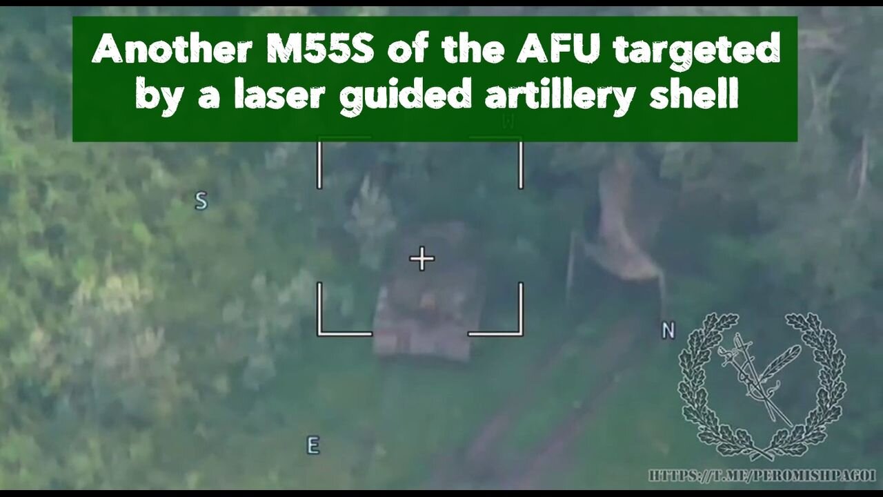 Another M55S of the AFU targeted by a laser guided artillery shell