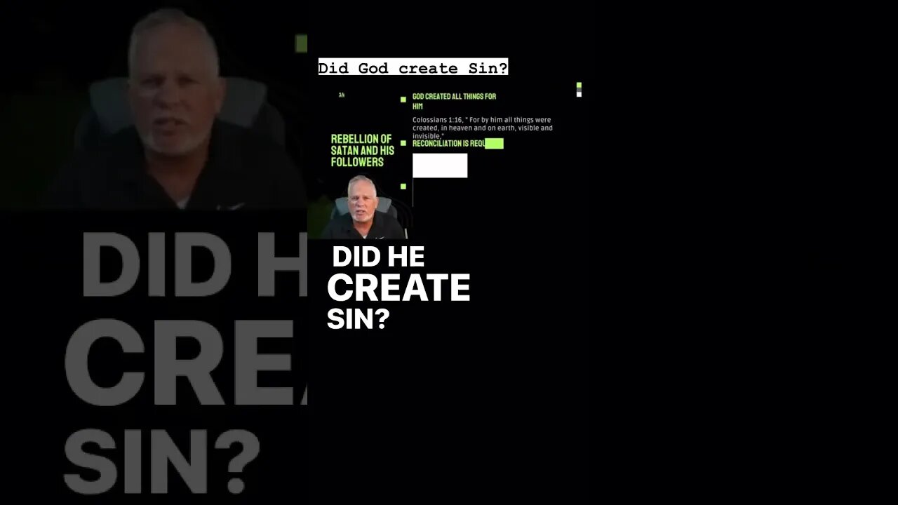 Did God create Sin? https://youtu.be/_VwJRHuXKgg