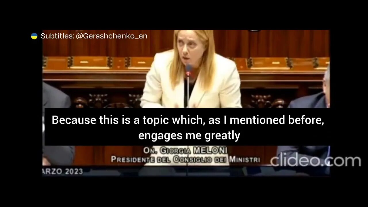 Italian Prime Minister Goirgia Meloni speaks out in support of Ukraine.