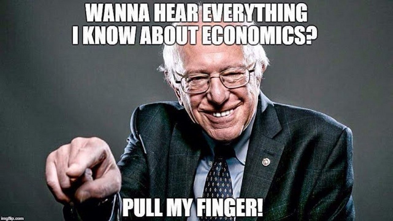 Notice how Bernie Sanders looks like an unhinged conspiracy theorist with his,