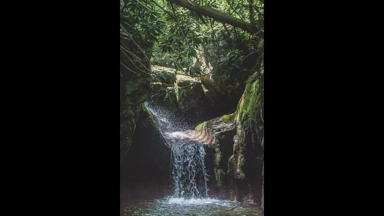 Relaxing Positive Jungle Waterfall Sounds. White Noise