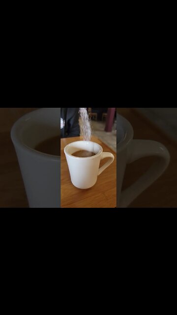 Slow Motion Sugar in Coffee ☕️ #sugar #coffee #slowmotion #shorts