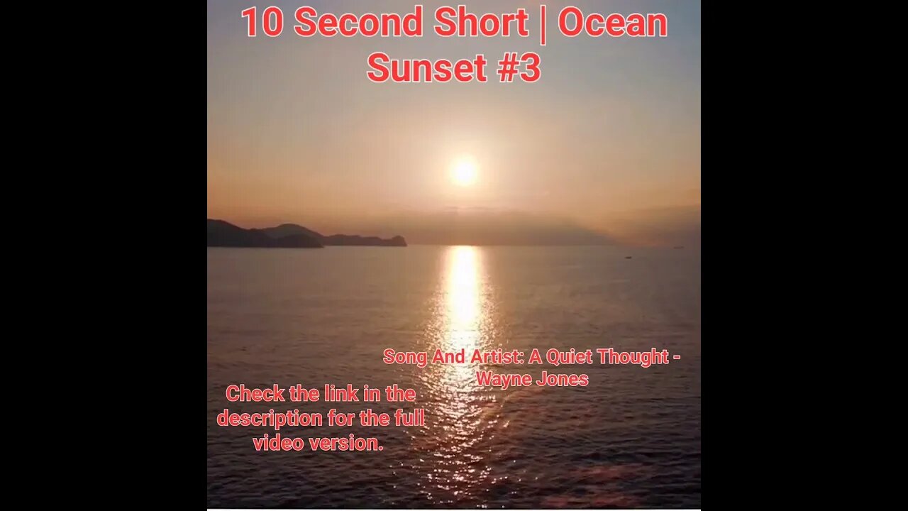 10 Second Short | Ocean Sunset | Beautiful Mind Meditation Music | #sunset #3 @Meditation Channel