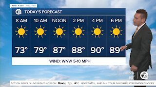 Metro Detroit Forecast: Highs around 90° today