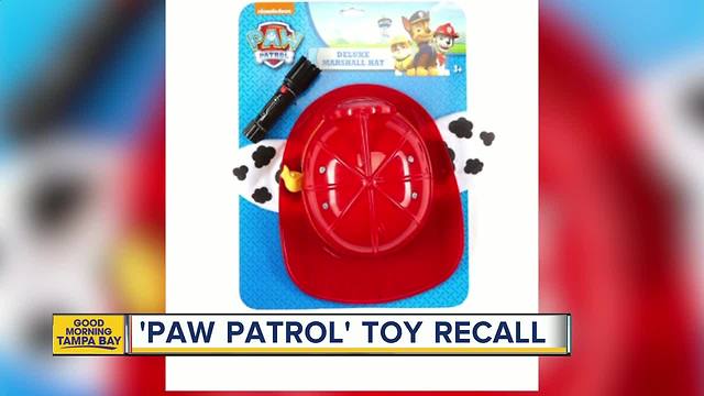 Spirit Halloween recalls Nickelodeon PAW PATROL Marshall Hat with Flashlight due to fire hazard