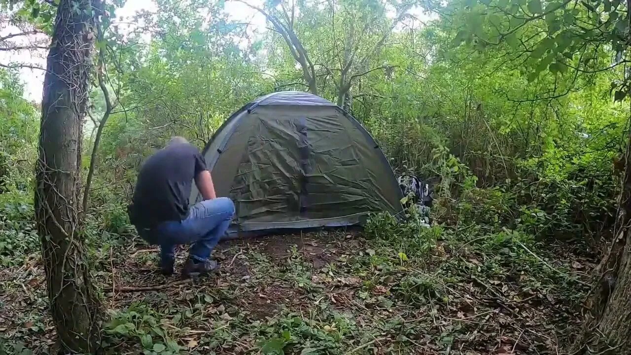 An abundance of camping food in the wilderness.6