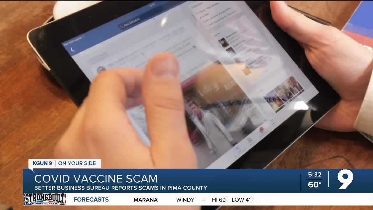 Better Business Bureau reports scams involving COVID-19 vaccine in Pima County