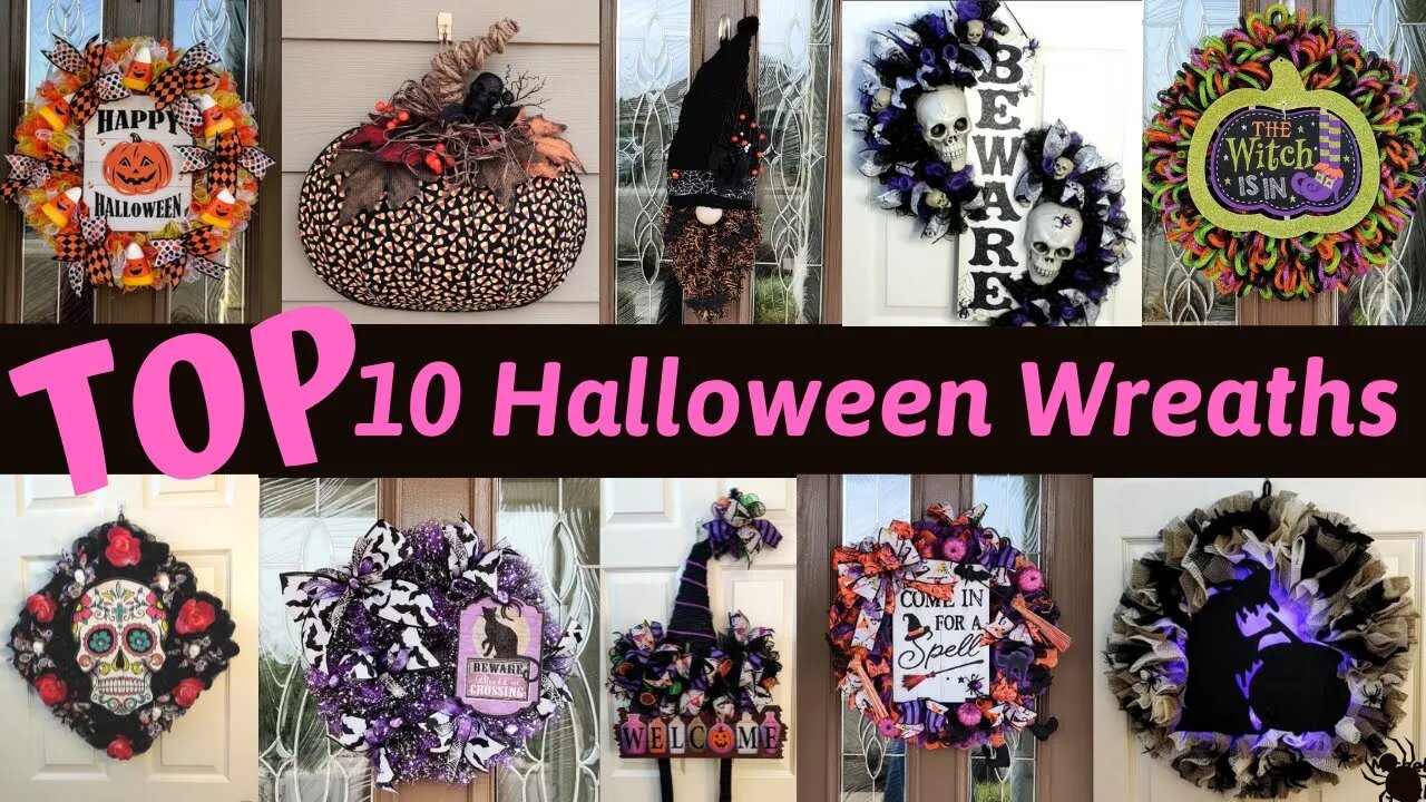 Top 10 Halloween Wreaths/Best Halloween Wreaths To Make/Halloween Wreath Tutorials/Halloween DIY's