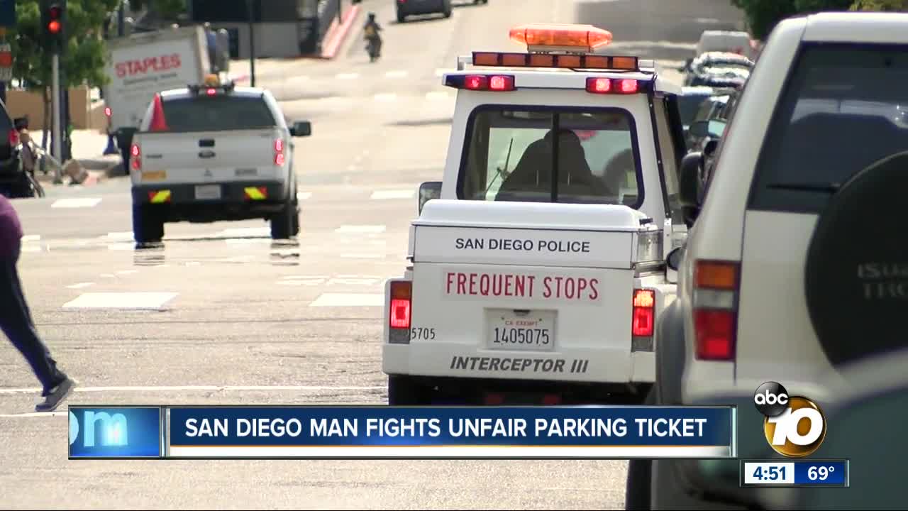 San Diego man fights parking ticket