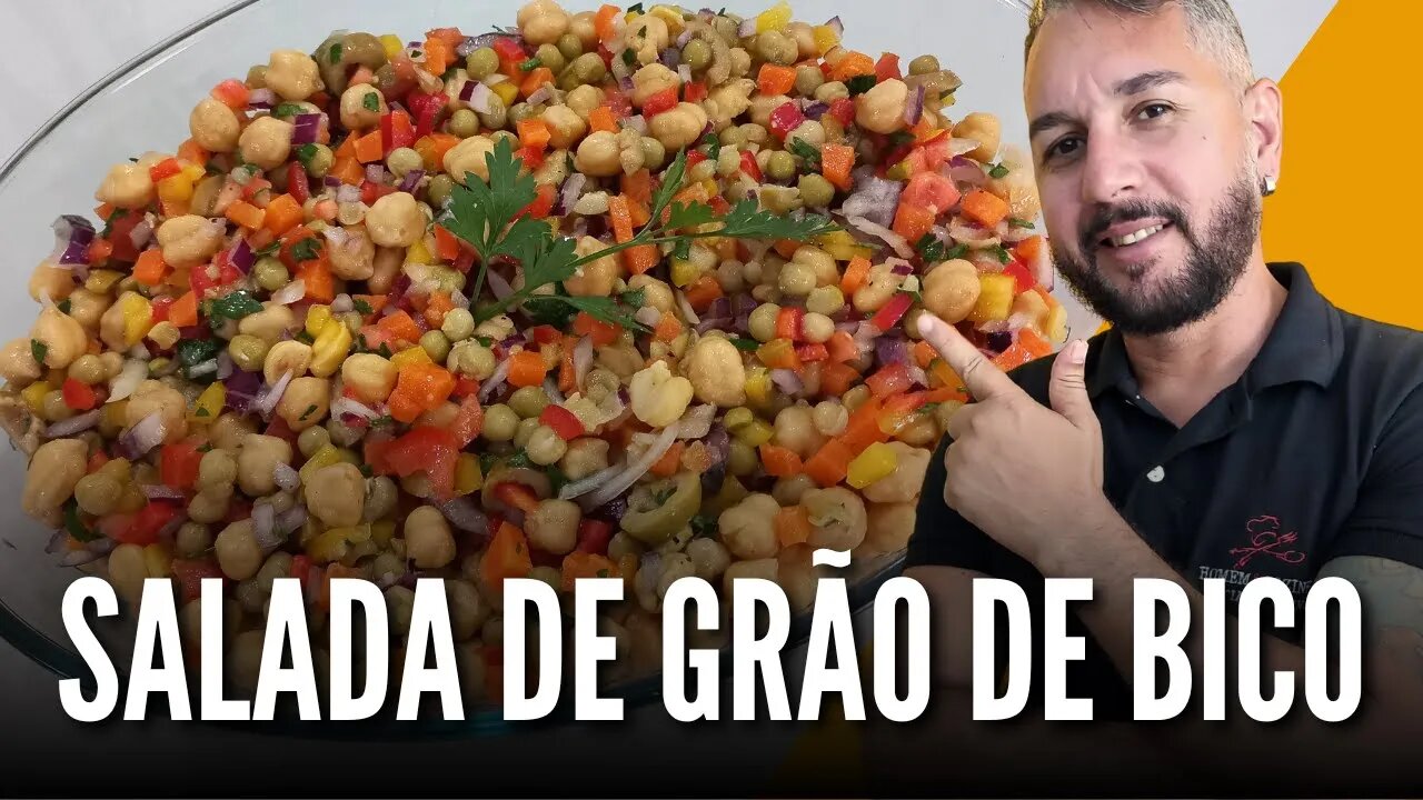 COMO FAZER SALADA DE GRÃOS DE BICO - RECEITA VEGANA