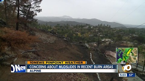 Concerns about mudslides in recent San Diego burn areas