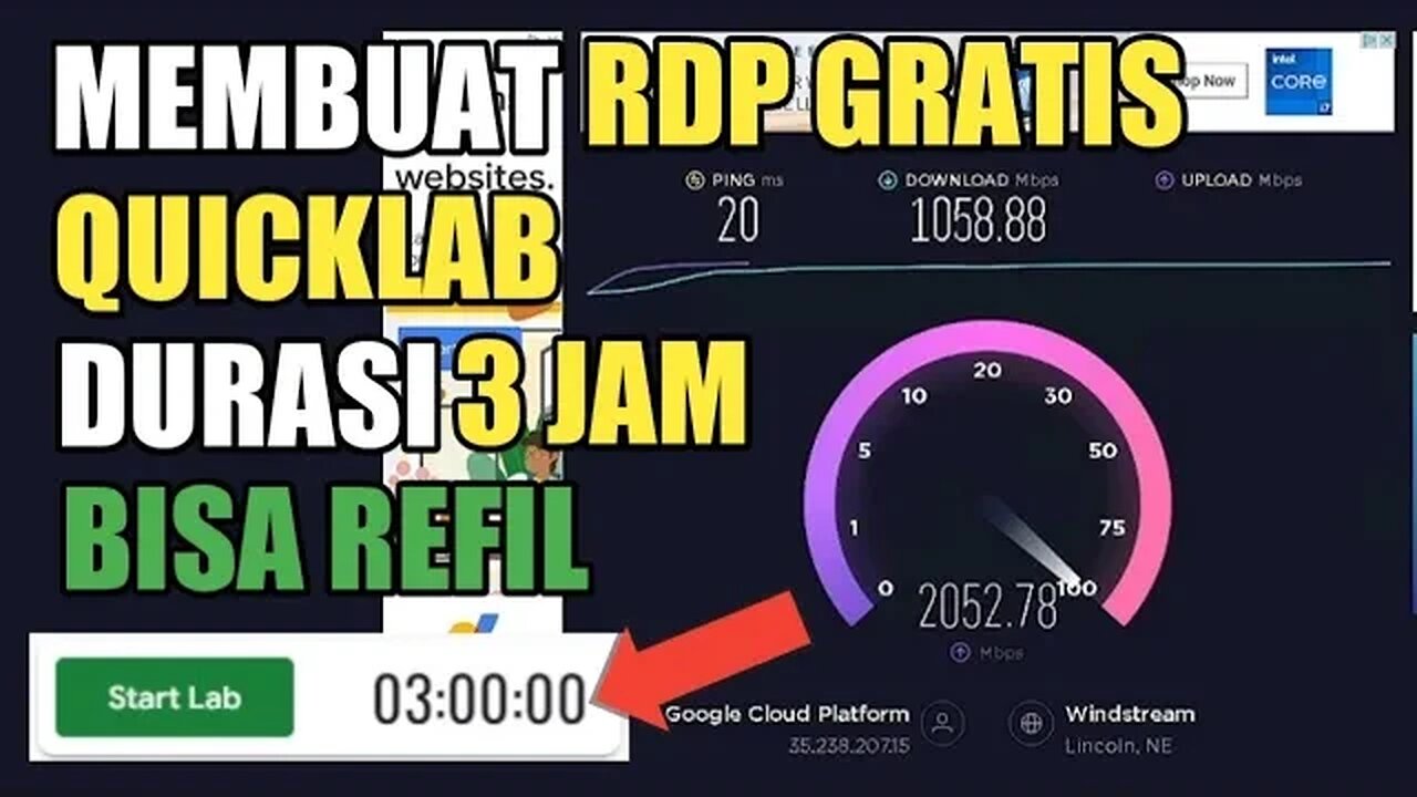 CARA MEMBUAT RDP GRATIS GOOGLE QUICKLAB DURASI 3 JAM BISA REFFIL SAMPE 1 BULAN