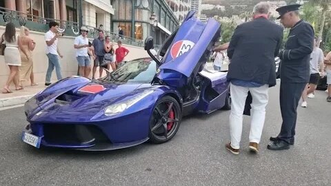 Brutal Blue LaFerrari pulls up with Italian epic brutal superbosses [4k 60p]