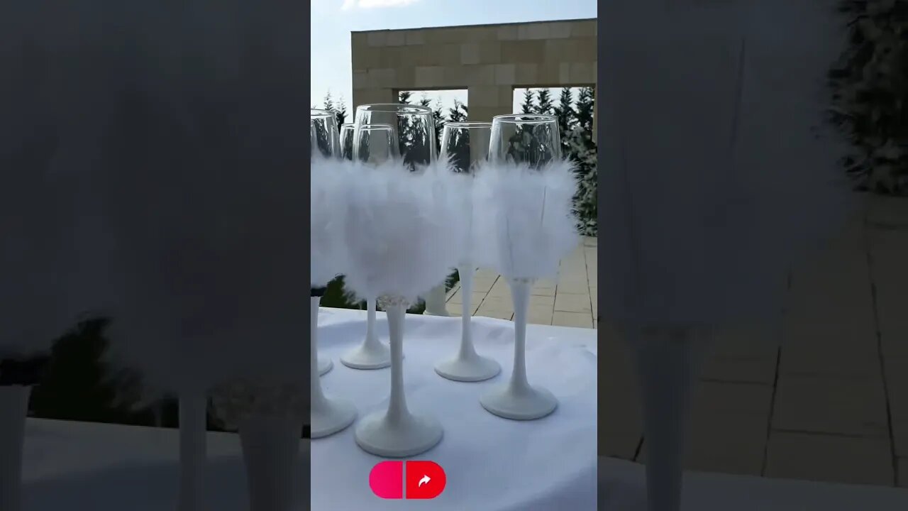 Beautiful wedding feather glasses #diywedding #shorts #glasses