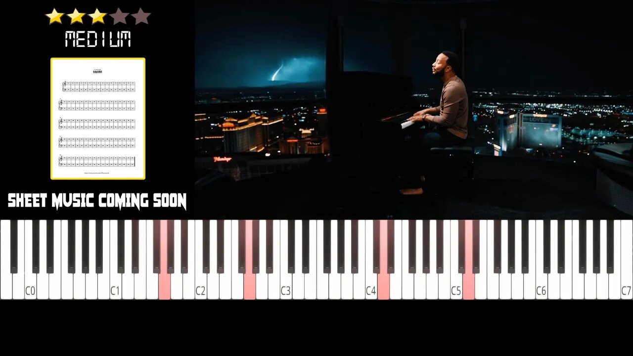 John Legend - Nervous - (MEDIUM) Piano Tutorial