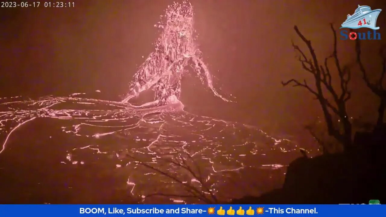 Kīlauea Volcano Live Stream - Halemaʻumaʻu crater, Realtime. 17/06/2023.