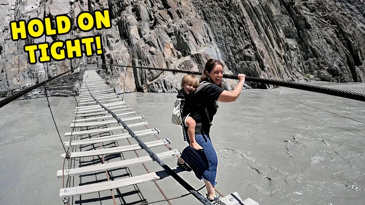 Crossing Pakistan’s Most DANGEROUS Bridge 🇵🇰 & Riding the New Hussaini Suspension Bridge Zipline!