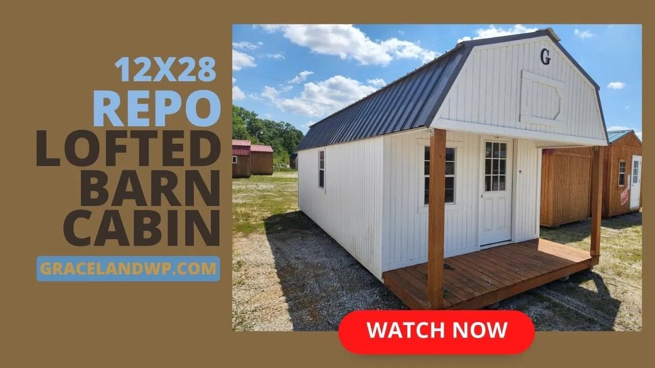 😎REPO! | 🔎12x28 REPO Lofted Barn Cabin by Graceland | 😎Electrical Package! | ⏰HURRY! | 💬MESSAGE ME