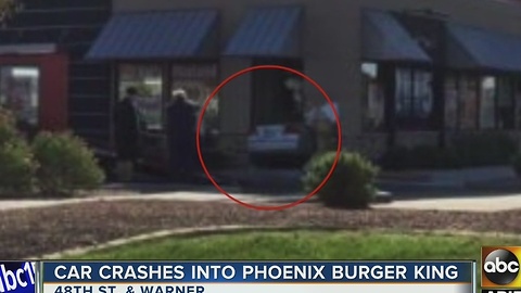 Car crashed into Phoenix Burger King