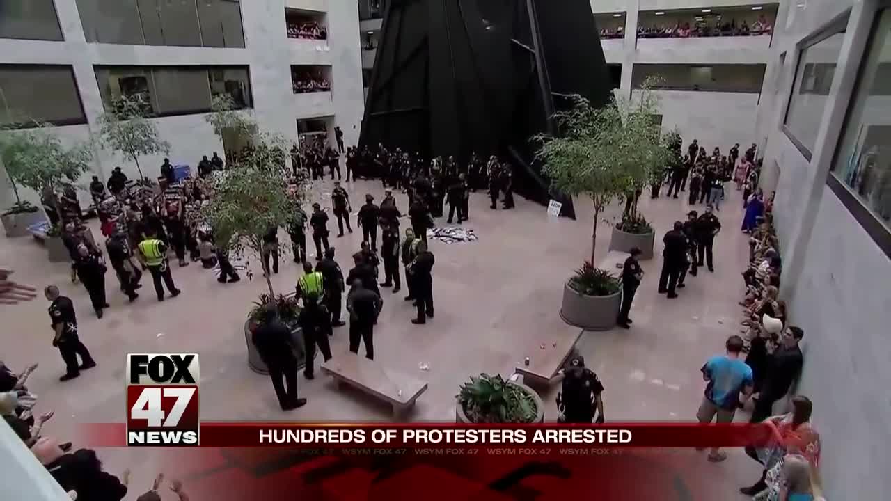 Activists protesting Kavanaugh flood Senate building, comedian Amy Schumer among those arrested