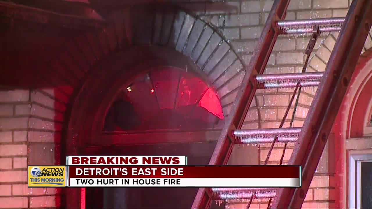 Two hurt in house fire on Detroit's east side