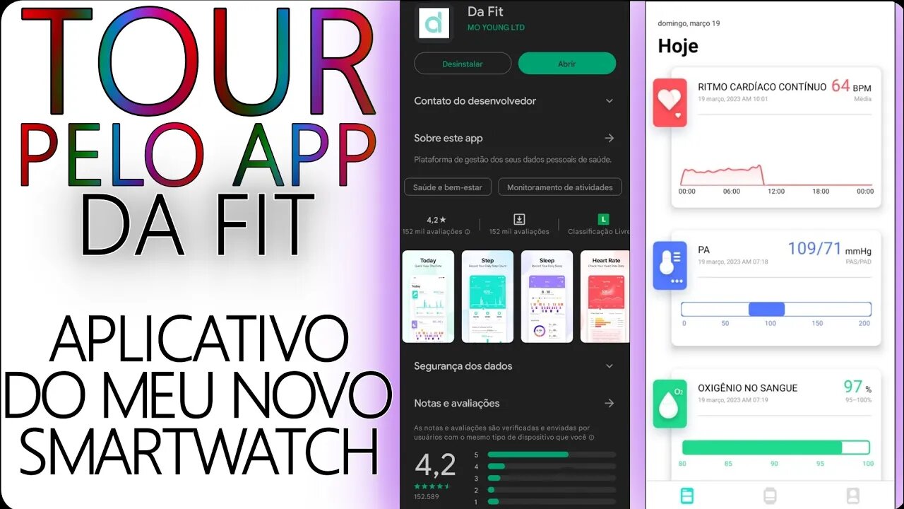 tour pelo APP Da Fit - Aplicativo do meu novo smartwatch C20