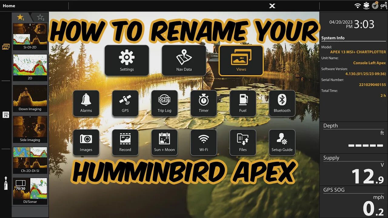 How To Rename Your Humminbird Apex and Solix Fish Finders