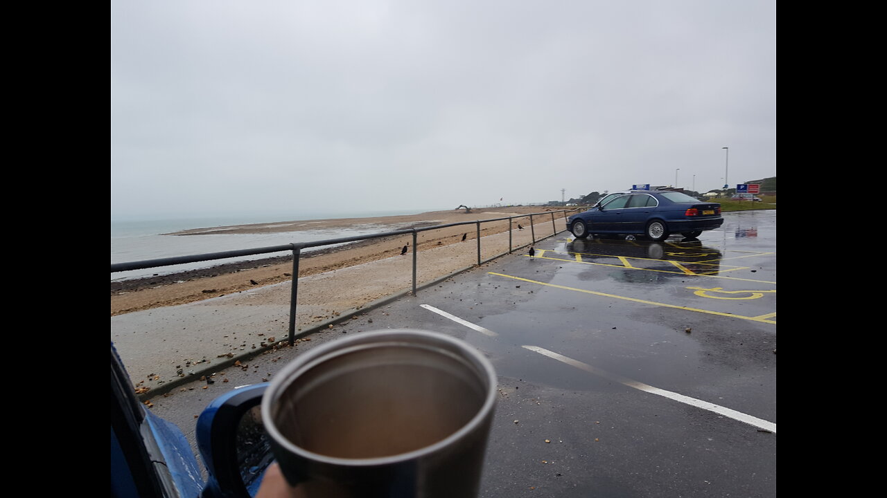 Coffee time l. At stokes Bay. Not going put in this rainy day.