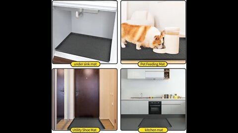 Gray Multipurpose Under Sink Waterproof Silicone Mat 34x21