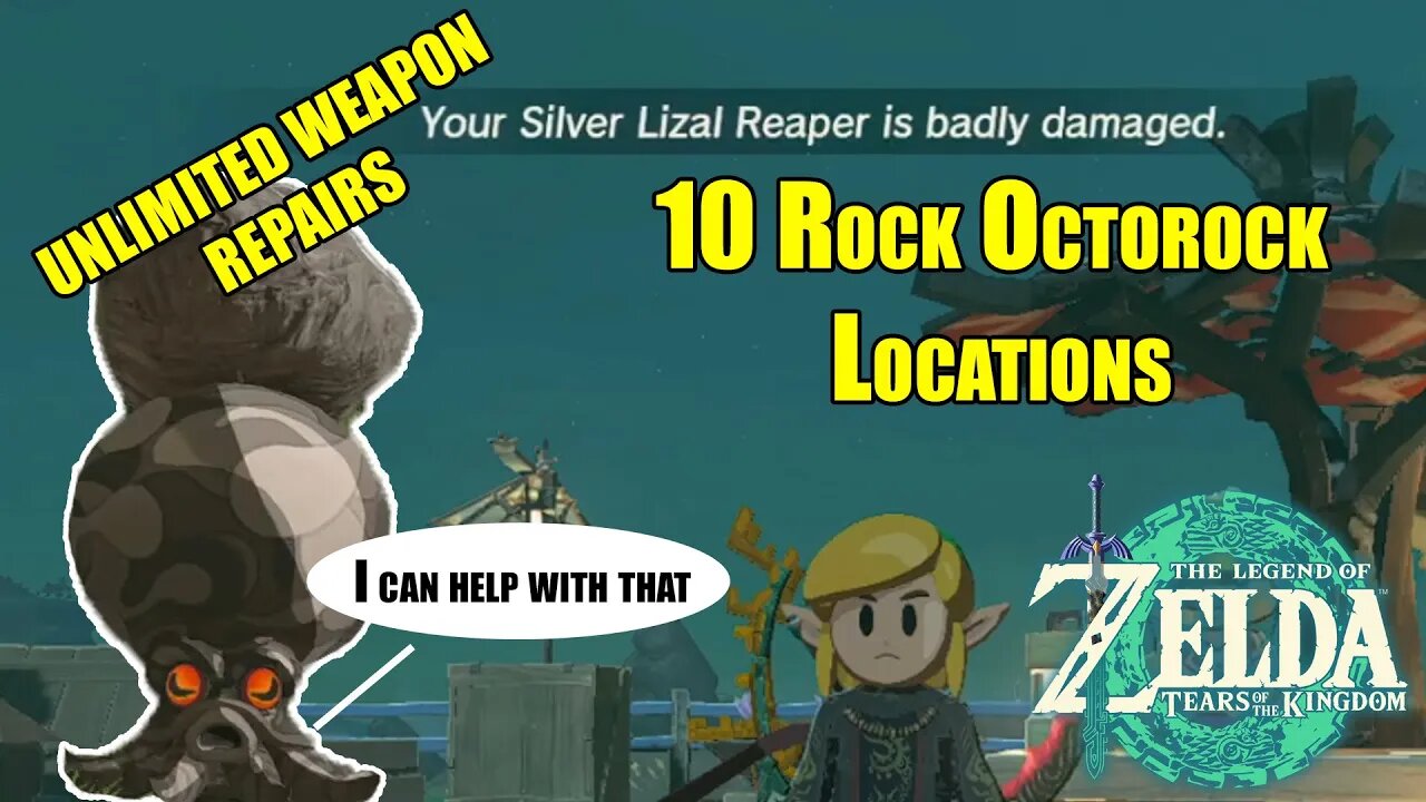 Unlimited Weapon Repairs! 10 Rock Octorock Locations! Zelda Tears of the Kingdom