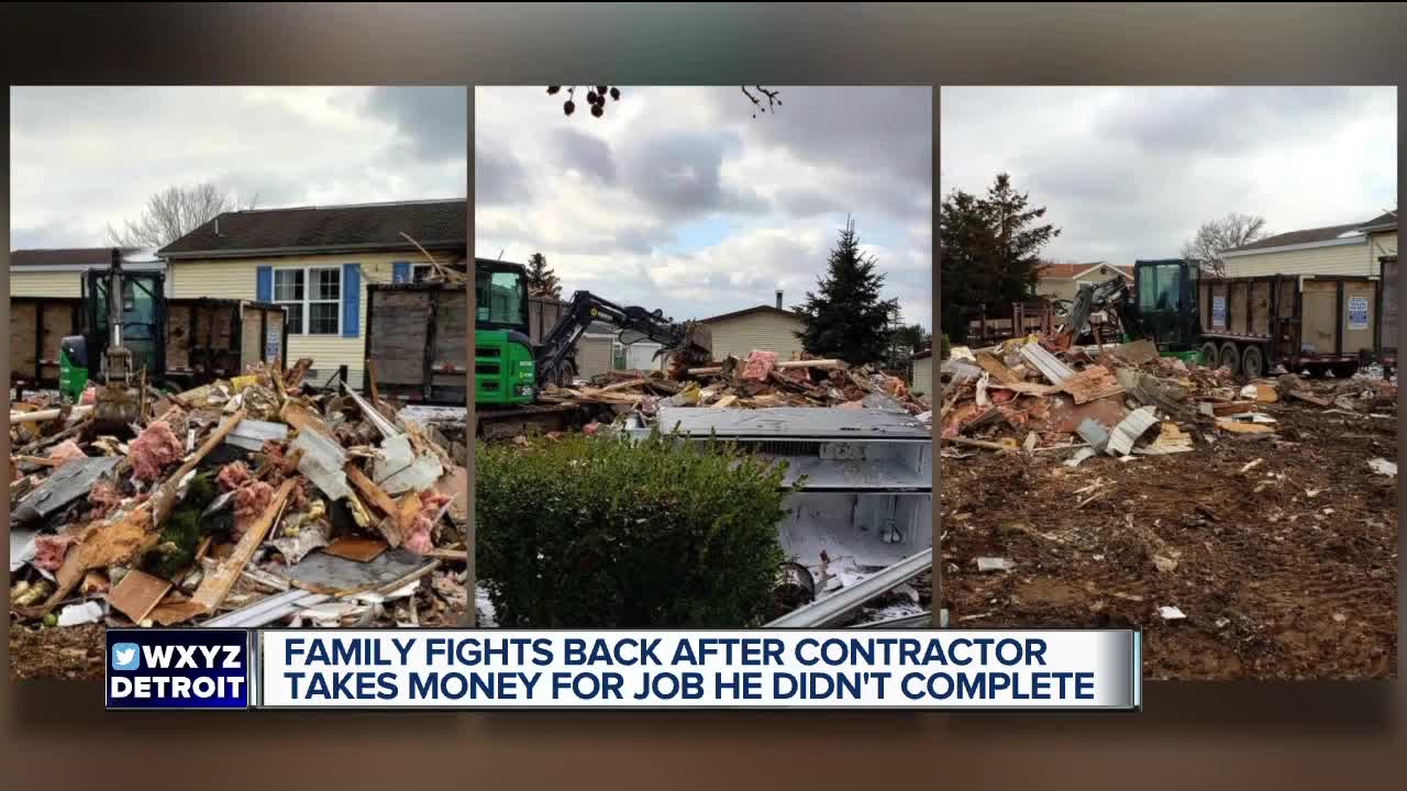 Family fights back after contractor takes money for job he didn't complete