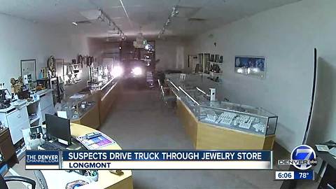 Suspects drive truck through jewerly store