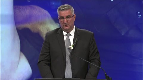 Governor Holcomb at Deputy Pickett's funeral: "My heart broke"