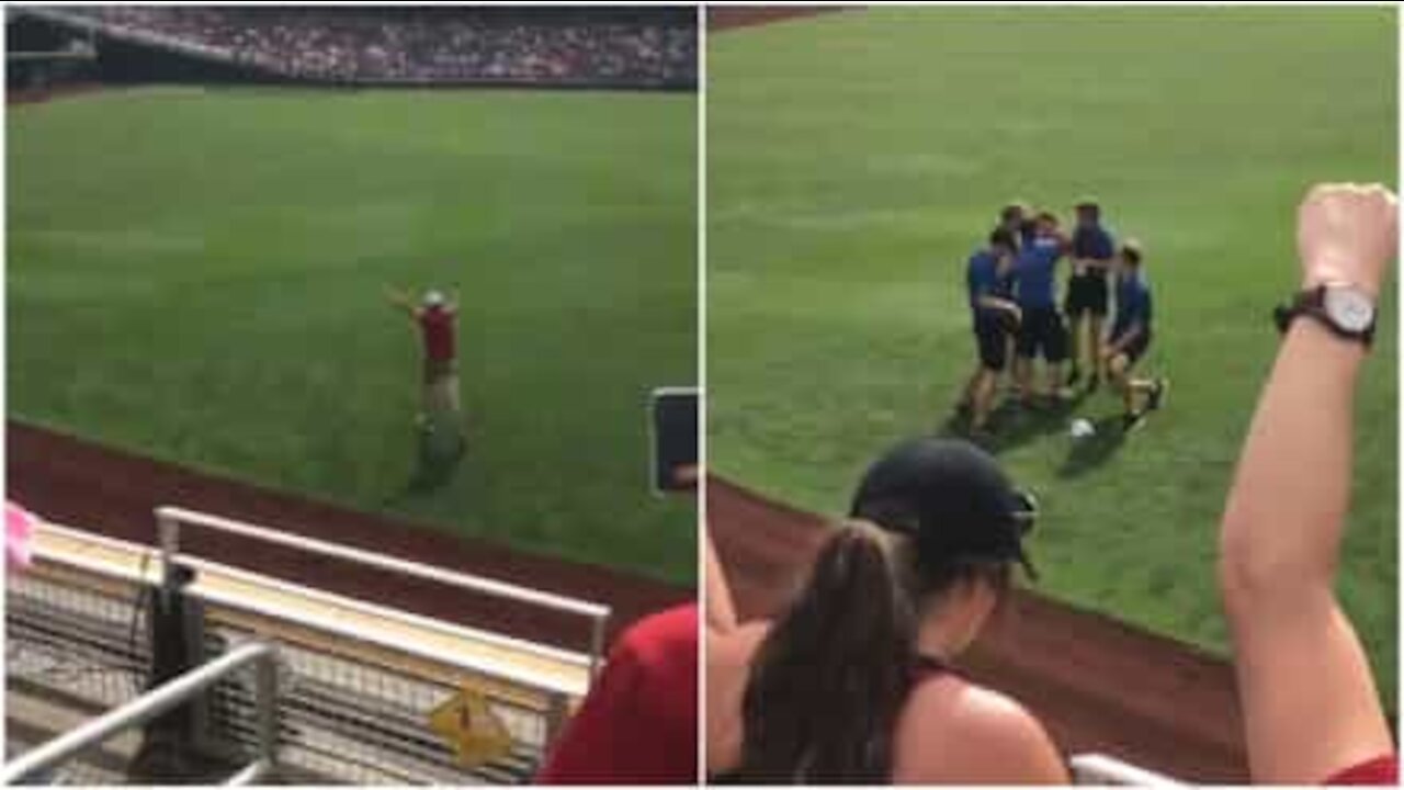Invade il campo di baseball, e viene placcato dalla sicurezza