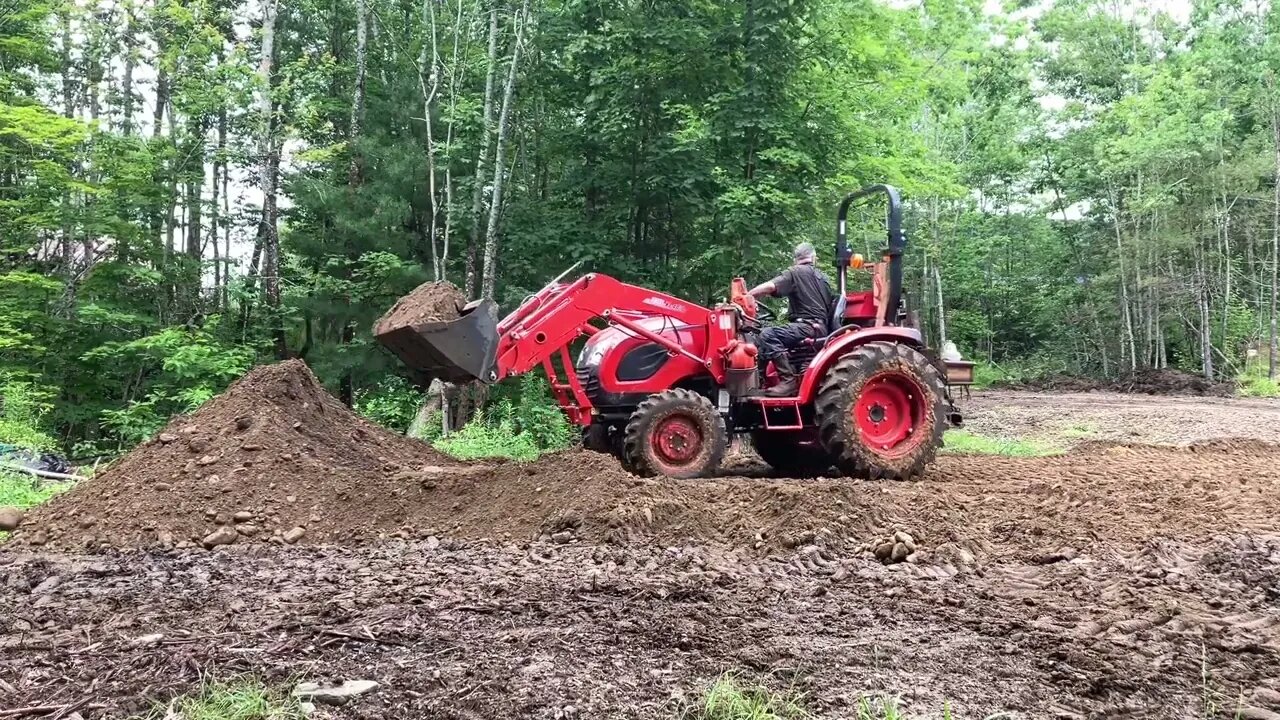 Kioti CK3510 spreading gravel