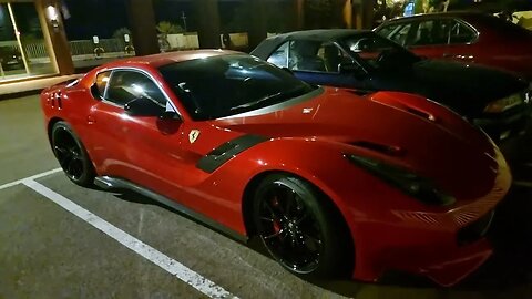 Metallic Red Ferrari F12 TdF at Monacyo Yacht Show 2022 looks stunning! [4k 60p]