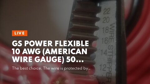 GS Power Flexible 10 AWG (American Wire Gauge) 50 Feet Stranded Oxygen Free Copper RedBlack Bo...