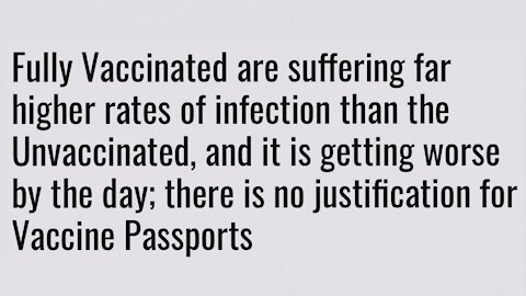 Vaxxed Are Suffering Higher Infection Rates Than Unvaxxed. So Why Vax Passports? | 26.10.2021