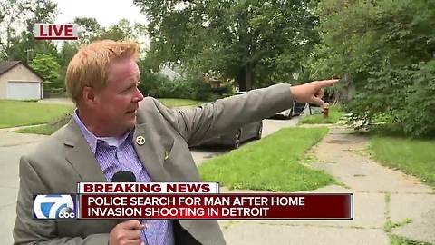 Police search for man after home invasion shooting in Detroit