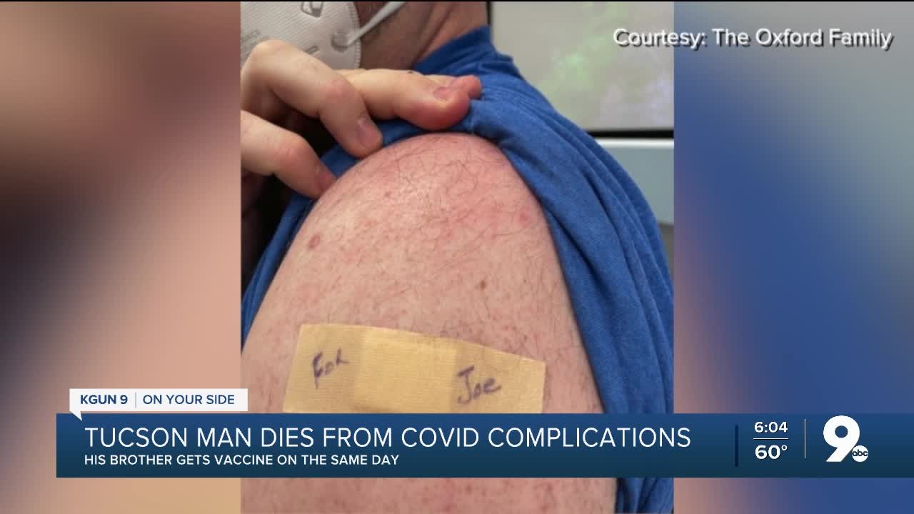 Same day a Tucson man dies from COVID complications, brother receives vaccine