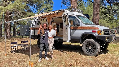 Nomad Couple living in a Van for 8 YEARS! 4x4 Ambulance Conversion Walk Through