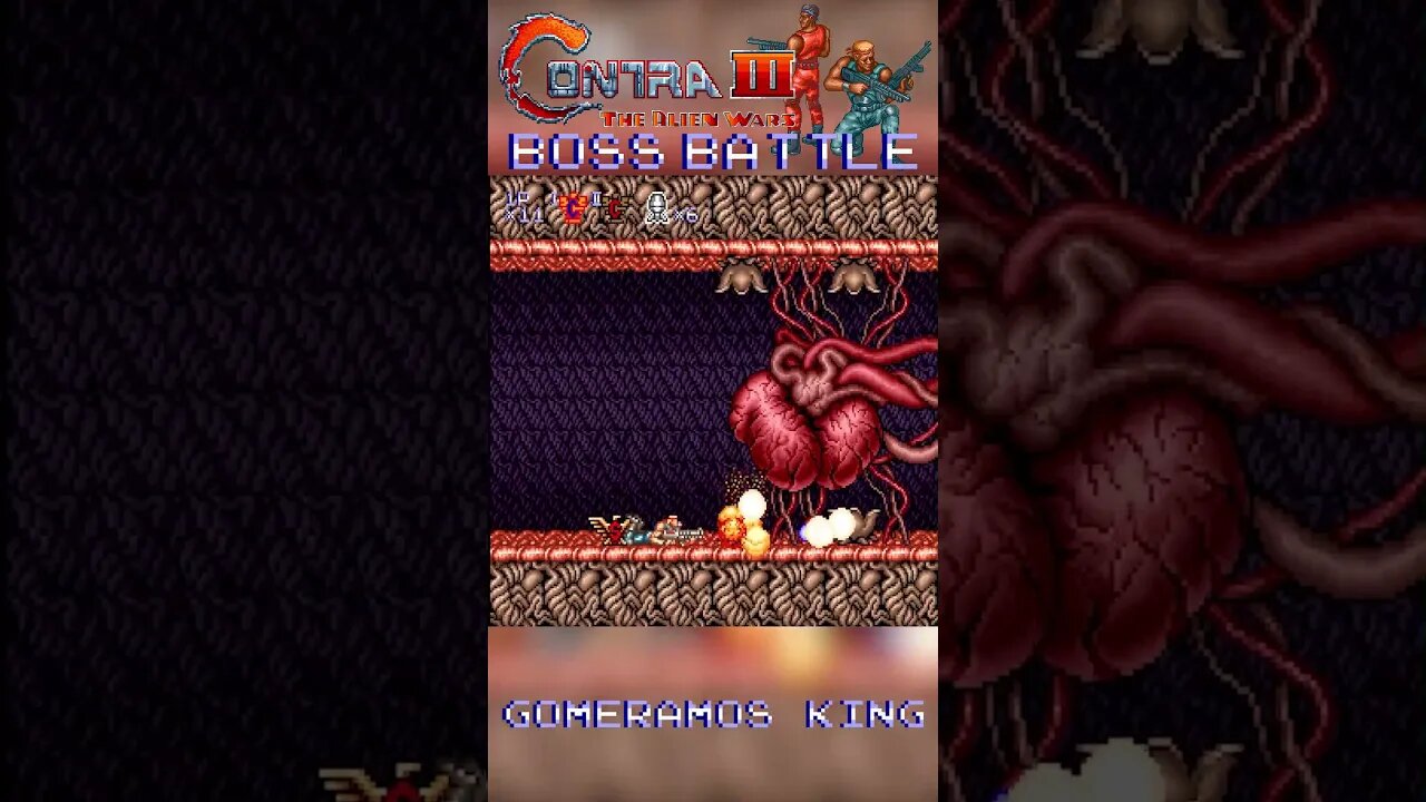 Contra III: The Alien Wars (SNES) Boss Battle - Gomeramos King #Shorts